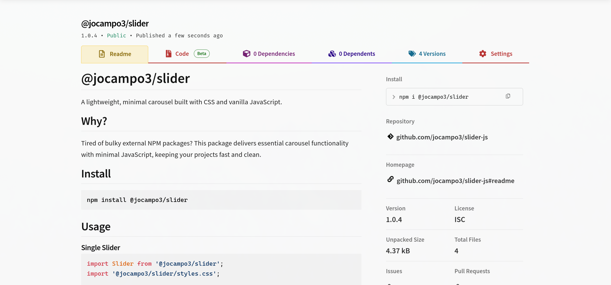 Slider-NPM-Package-image